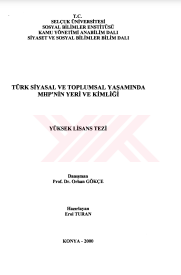 Türk siyasal ve toplumsal yaşamında MHP'nin yeri ve kimliği